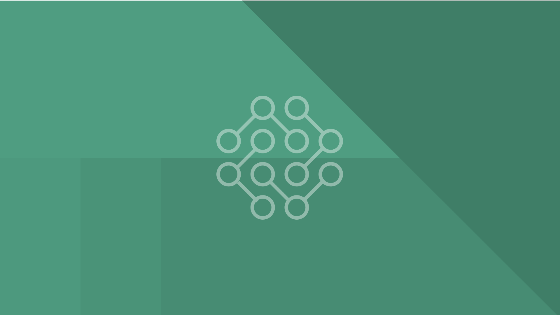 Molecule icon with teal geometric background